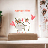 Cute Bunny Love Gift for Her – Square Acrylic Plaque - - Acrylic Prints
