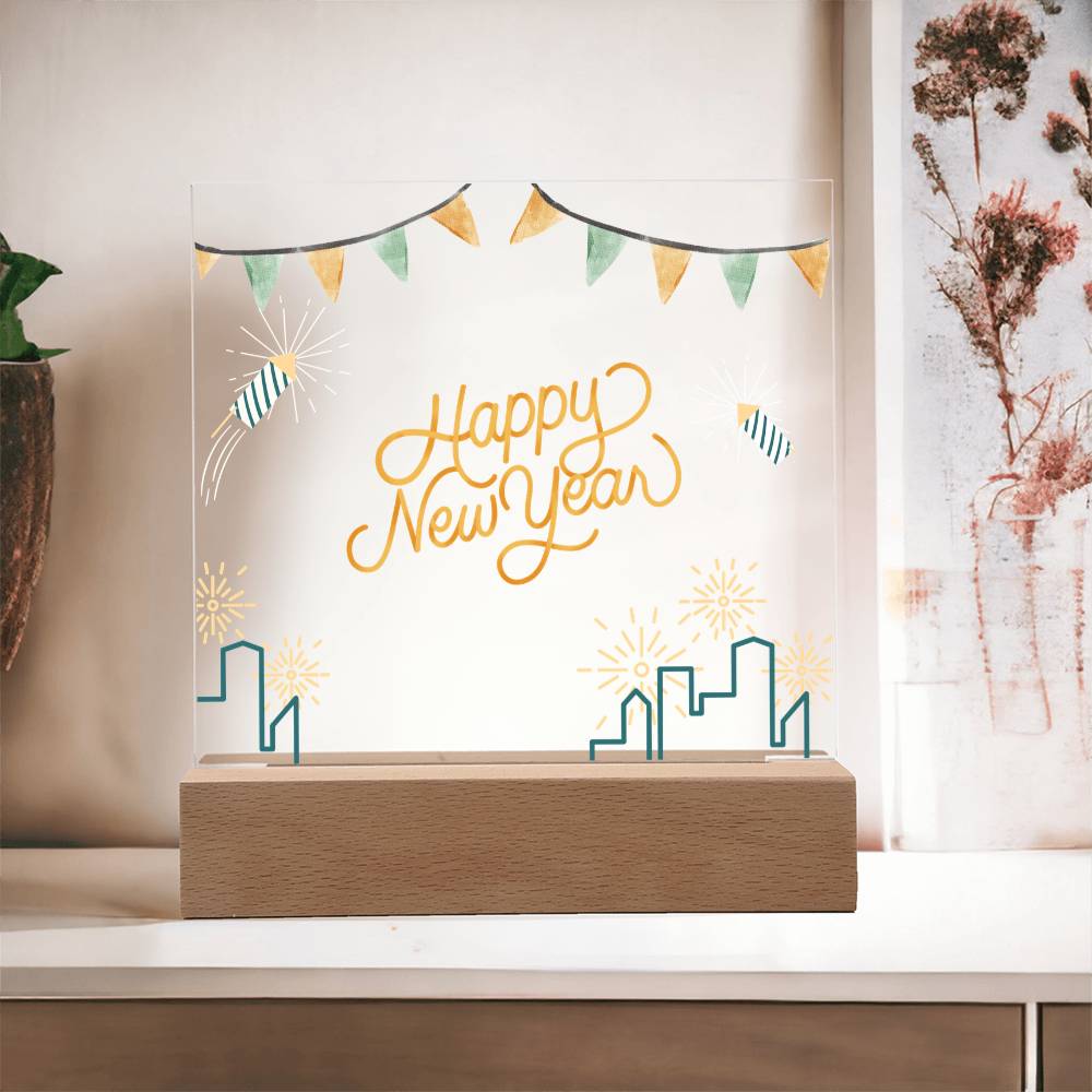 Happy New Year Acrylic Plaque – Festive Gift for 2026 - - Acrylic Prints