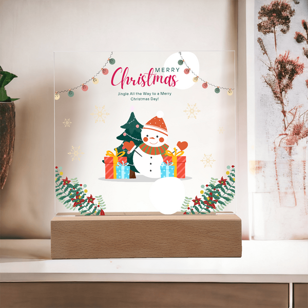 Snowman Christmas Acrylic Plaque – Gift Joy & Warmth - - Acrylic Prints