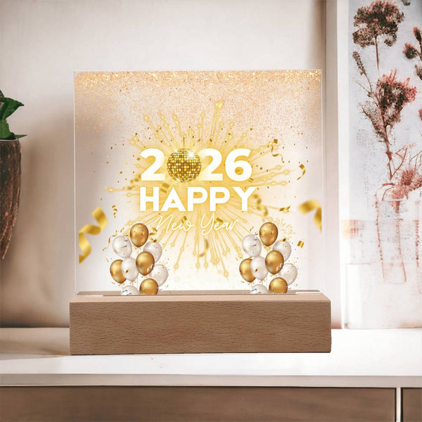 Radiant New Year 2026 Acrylic Plaque – Festive Keepsake - - Acrylic Prints