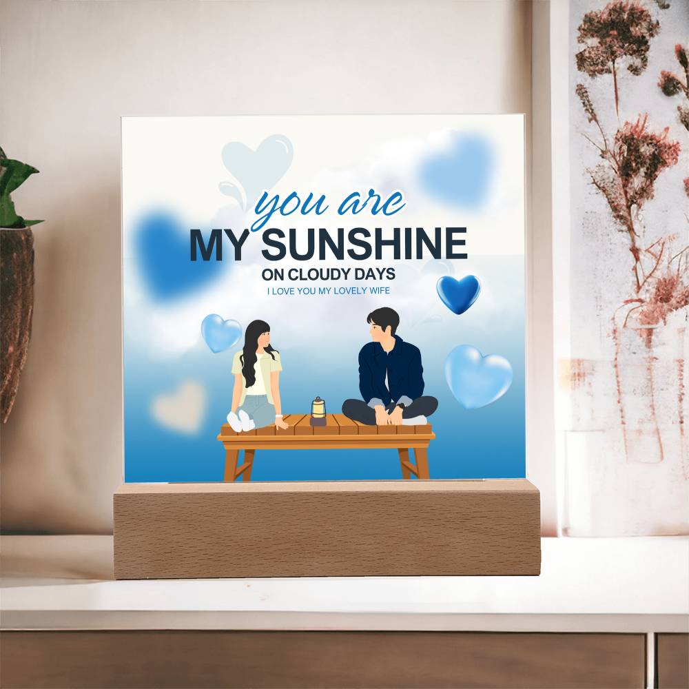 Acrylic Plaque for Wife – You Are My Sunshine Keepsake - - Acrylic Prints