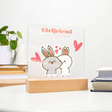 Cute Bunny Love Gift for Her – Square Acrylic Plaque - - Acrylic Prints