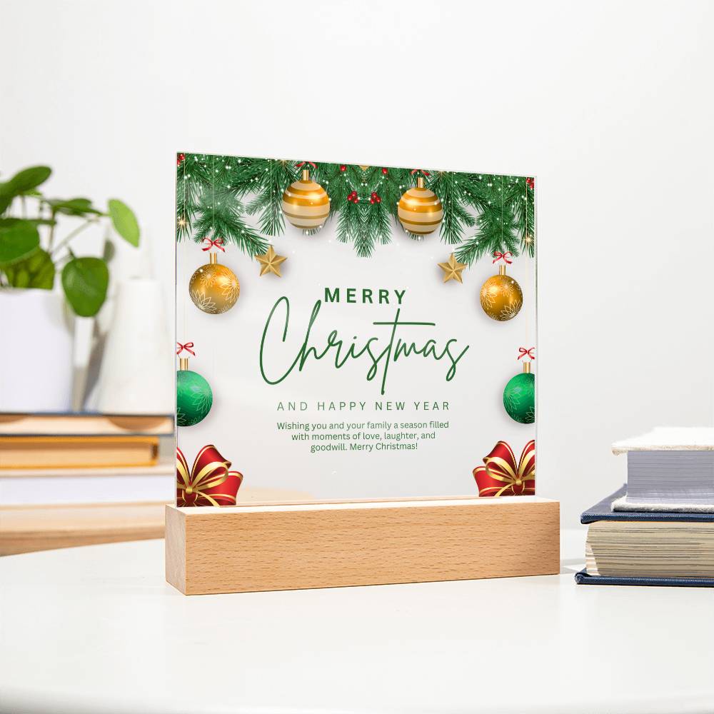 Merry Christmas Acrylic Plaque – Gift of Joy & Warm Wishes - - Acrylic Prints
