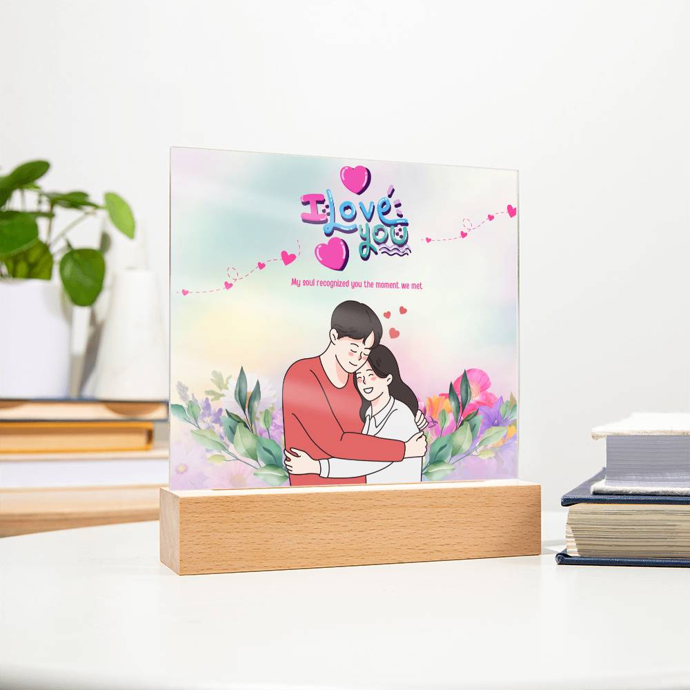 I Love You Acrylic Plaque – Romantic LED Gift for Couples - - Acrylic Prints