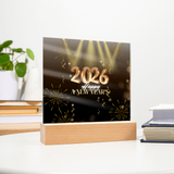 Golden 2026 Acrylic Plaque – Light Up the New Year - - Acrylic Prints