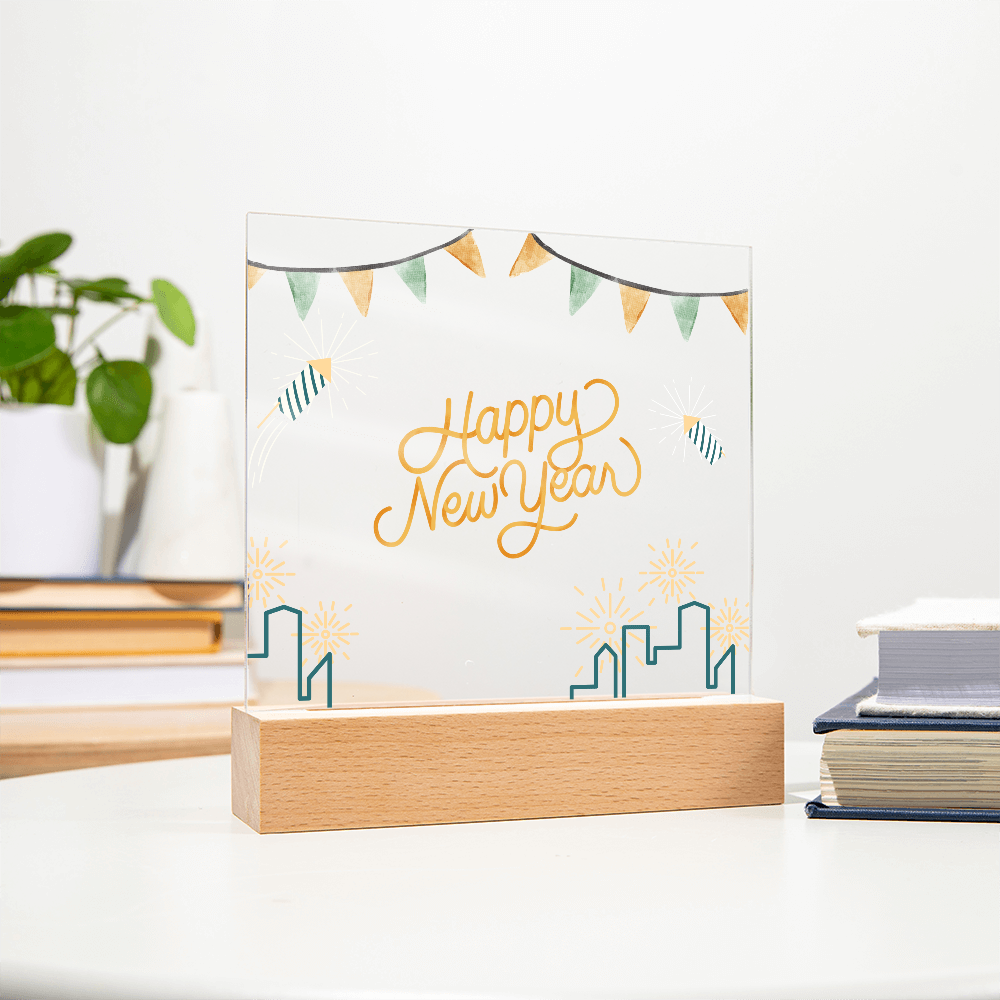 Happy New Year Acrylic Plaque – Festive Gift for 2026 - - Acrylic Prints