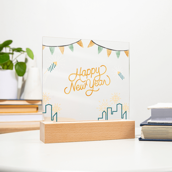 Happy New Year Acrylic Plaque – Festive Gift for 2026 - - Acrylic Prints