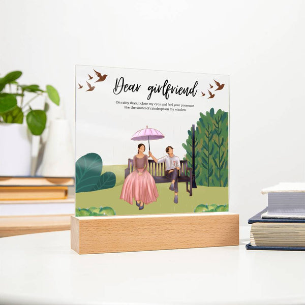 Love Under the Umbrella – Square Acrylic Plaque for Couples - - Acrylic Prints