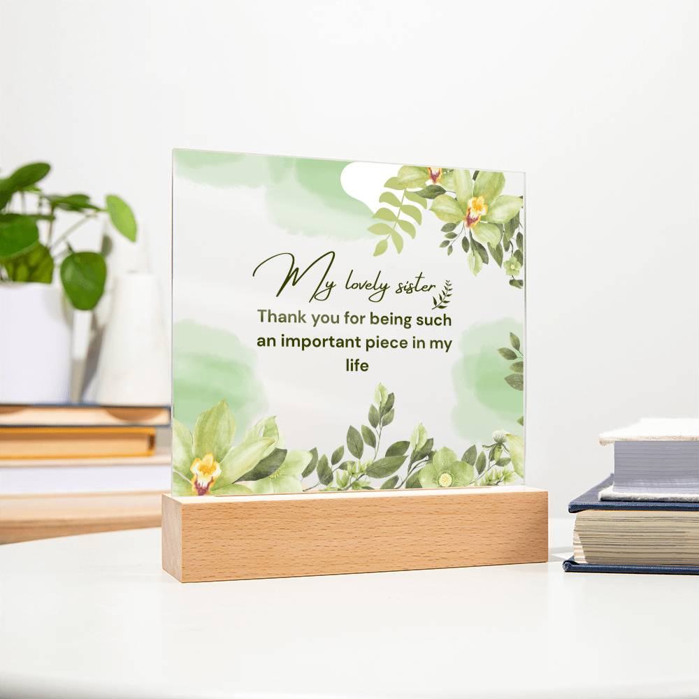 My Lovely Sister Acrylic Plaque – Heartfelt Floral Gift - - Acrylic Prints