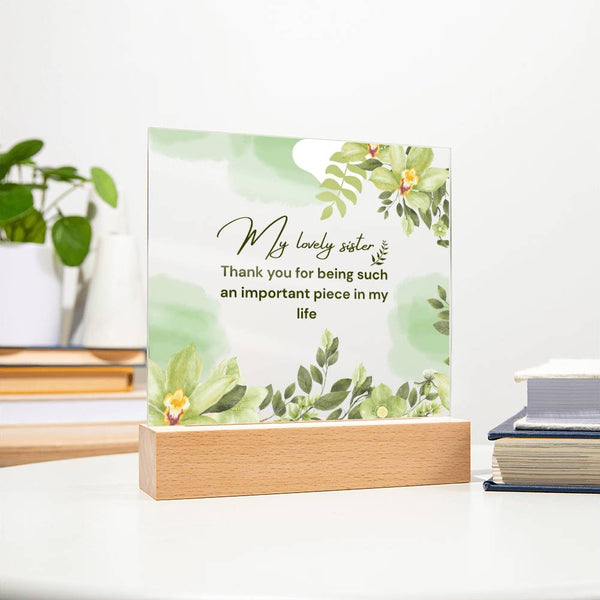 My Lovely Sister Acrylic Plaque – Heartfelt Floral Gift - - Acrylic Prints