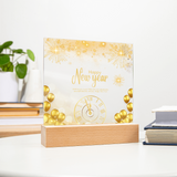 Golden Happy New Year Acrylic Plaque – Festive Gift 2026 - - Acrylic Prints