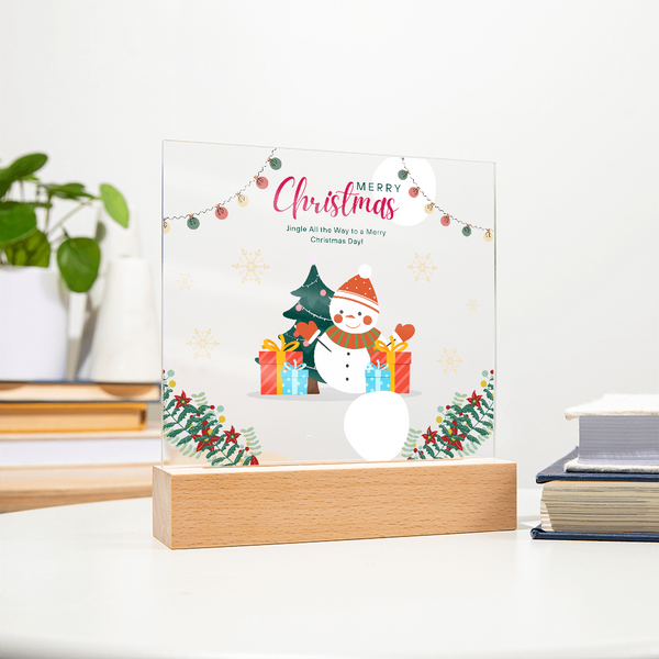 Snowman Christmas Acrylic Plaque – Gift Joy & Warmth - - Acrylic Prints