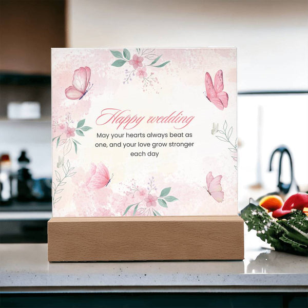 Happy Wedding Acrylic Plaque – Love’s Timeless Keepsake - - Acrylic Prints