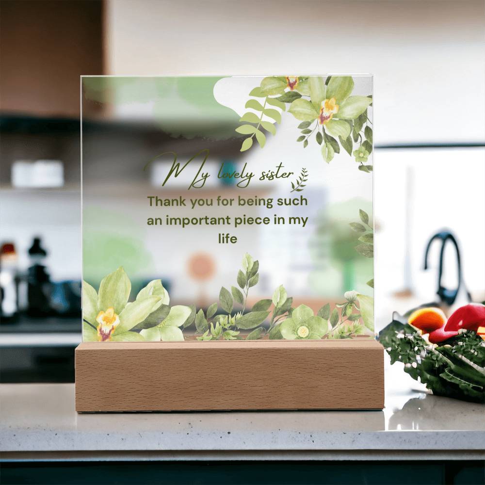 My Lovely Sister Acrylic Plaque – Heartfelt Floral Gift - - Acrylic Prints