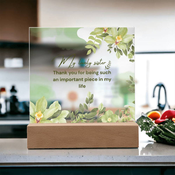 My Lovely Sister Acrylic Plaque – Heartfelt Floral Gift - - Acrylic Prints