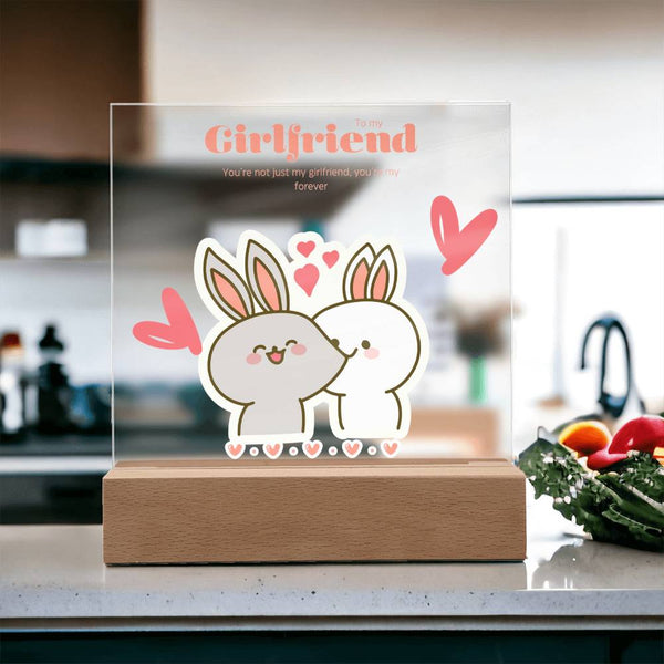 Cute Bunny Love Gift for Her – Square Acrylic Plaque - - Acrylic Prints
