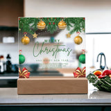 Merry Christmas Acrylic Plaque – Gift of Joy & Warm Wishes - - Acrylic Prints