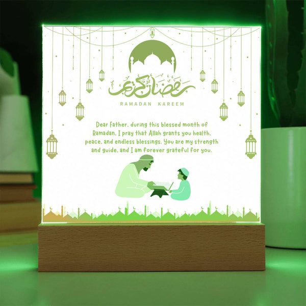 Ramadan Gift for Dad – Acrylic Plaque of Love - Battery Powered LED Base - Acrylic Prints