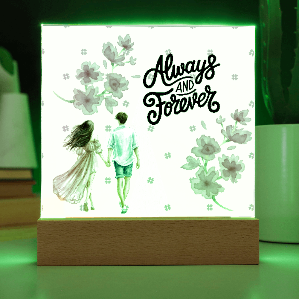 Eternal Love Acrylic Plaque – Perfect Gift for Wife or Girlfriend - Battery Powered LED Base - Acrylic Prints