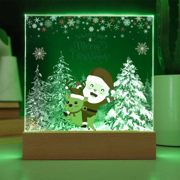 Merry Christmas Ride Acrylic Plaque – Festive Gift Delight - Battery Powered LED Base - Acrylic Prints