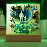 Dad & Me – Layered Heart LED Plaque - Battery Powered LED Base - Acrylic Prints