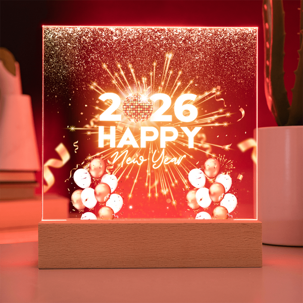 Radiant New Year 2026 Acrylic Plaque – Festive Keepsake - - Acrylic Prints
