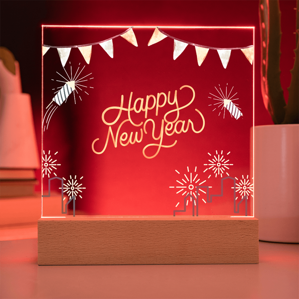 Happy New Year Acrylic Plaque – Festive Gift for 2026 - - Acrylic Prints