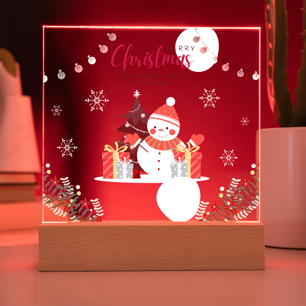 Snowman Christmas Acrylic Plaque – Gift Joy & Warmth - - Acrylic Prints