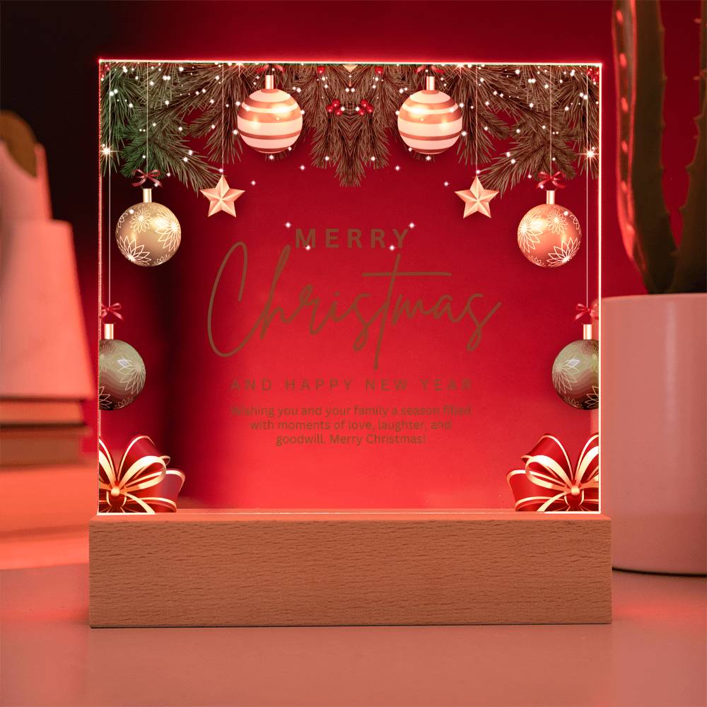 Merry Christmas Acrylic Plaque – Gift of Joy & Warm Wishes - - Acrylic Prints