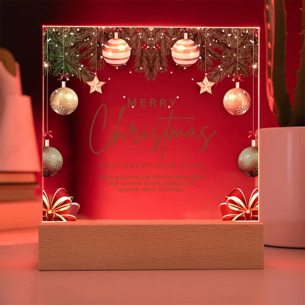 Merry Christmas Acrylic Plaque – Gift of Joy & Warm Wishes - - Acrylic Prints