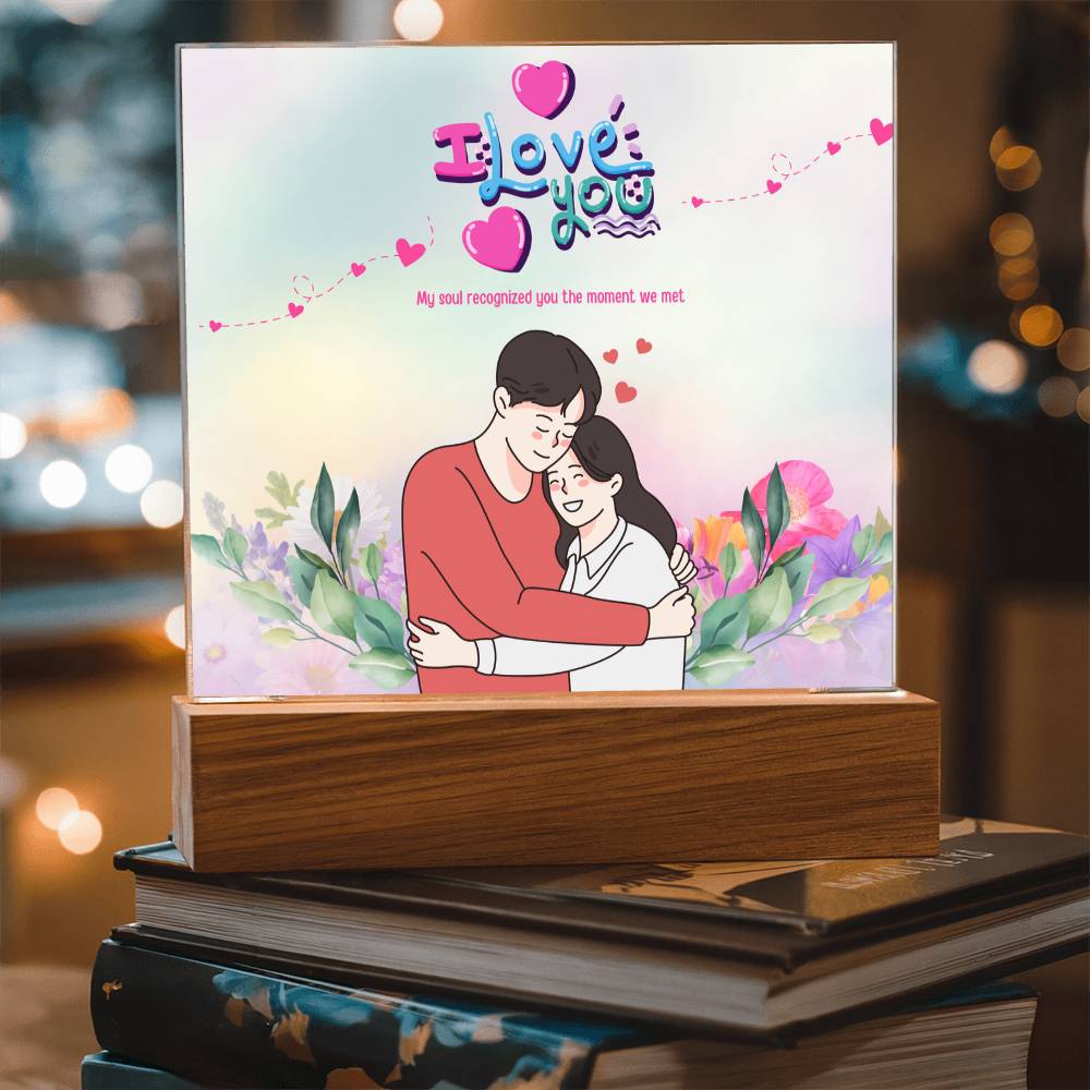 I Love You Acrylic Plaque – Romantic LED Gift for Couples - - Acrylic Prints