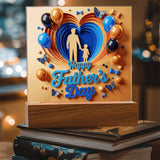 Dad & Me – Layered Heart LED Plaque - - Acrylic Prints