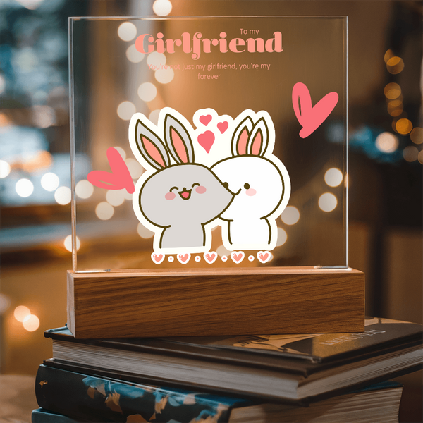 Cute Bunny Love Gift for Her – Square Acrylic Plaque - - Acrylic Prints