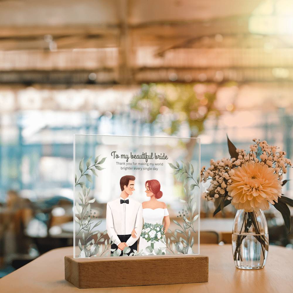 To My Beautiful Bride – Wedding Acrylic Plaque - - Acrylic Prints