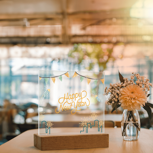 Happy New Year Acrylic Plaque – Festive Gift for 2026 - - Acrylic Prints