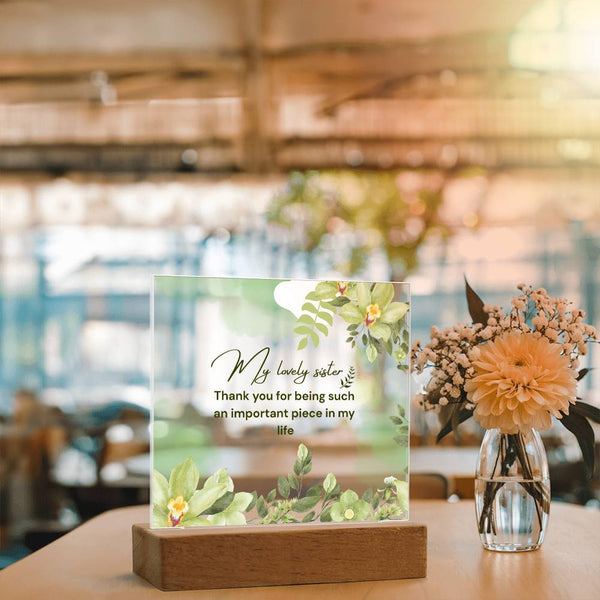 My Lovely Sister Acrylic Plaque – Heartfelt Floral Gift - - Acrylic Prints