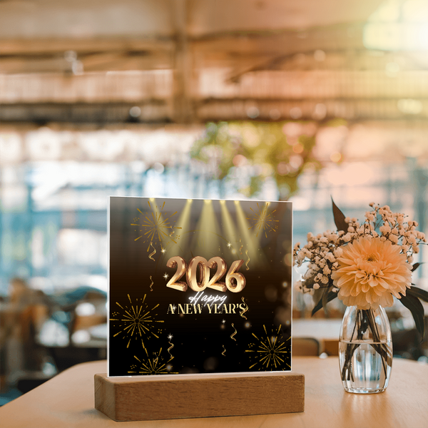 Golden 2026 Acrylic Plaque – Light Up the New Year - - Acrylic Prints
