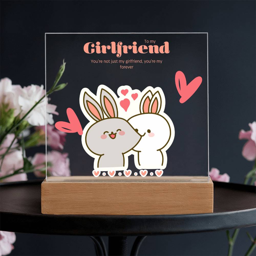 Cute Bunny Love Gift for Her – Square Acrylic Plaque - - Acrylic Prints