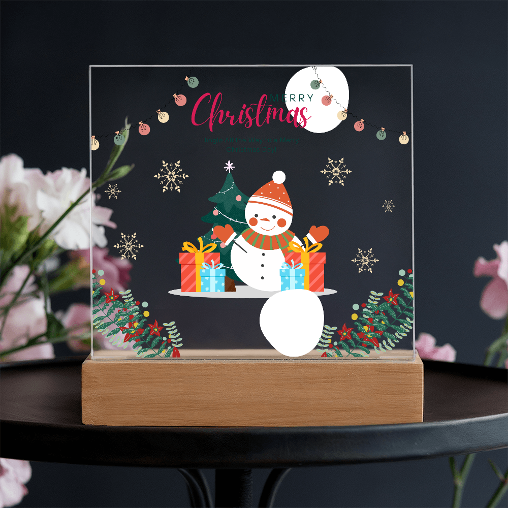 Snowman Christmas Acrylic Plaque – Gift Joy & Warmth - - Acrylic Prints