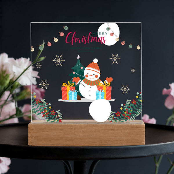 Snowman Christmas Acrylic Plaque – Gift Joy & Warmth - - Acrylic Prints