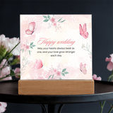 Happy Wedding Acrylic Plaque – Love’s Timeless Keepsake - - Acrylic Prints
