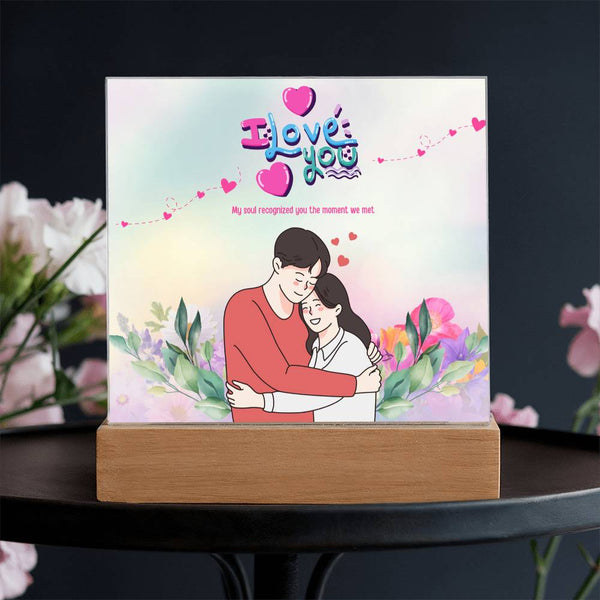 I Love You Acrylic Plaque – Romantic LED Gift for Couples - - Acrylic Prints