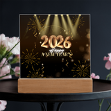 Golden 2026 Acrylic Plaque – Light Up the New Year - - Acrylic Prints