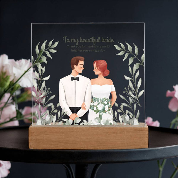 To My Beautiful Bride – Wedding Acrylic Plaque - - Acrylic Prints