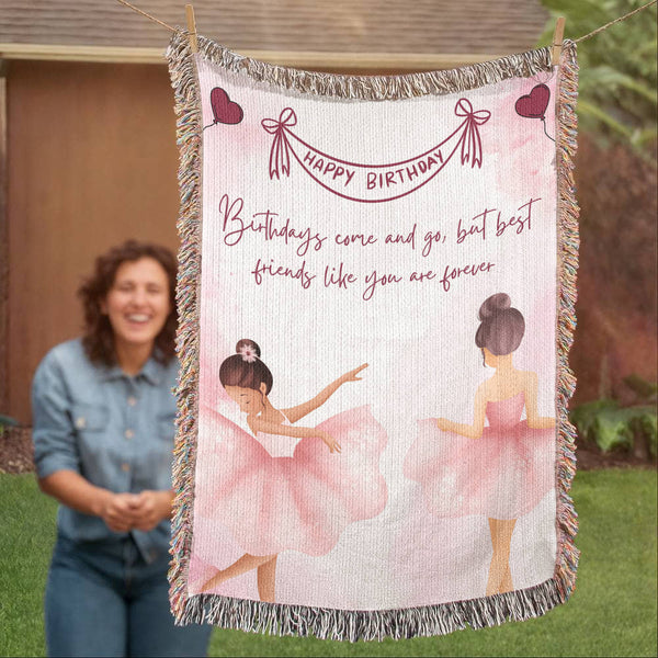 Ballerina Woven Blanket – A Graceful Gift for BFF - - Blankets
