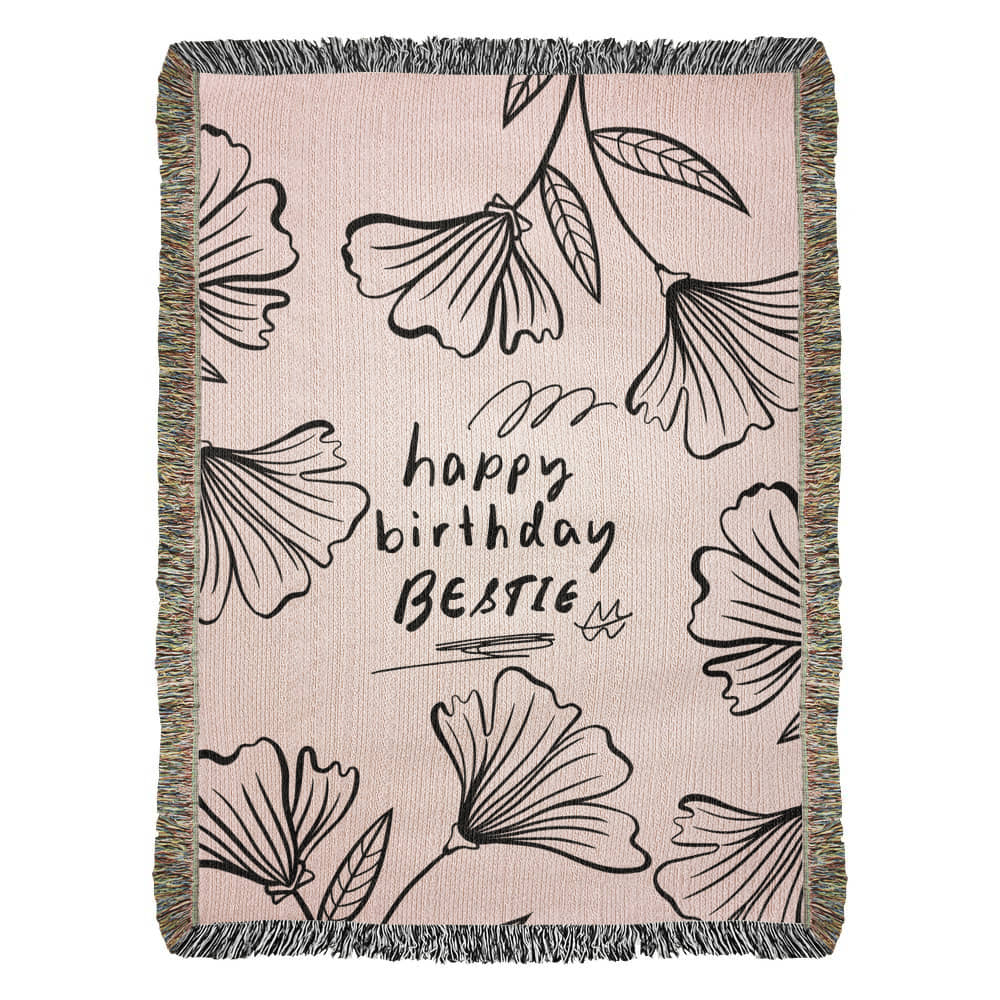 Minimalist Woven Blanket – Birthday Gift for Bestie - - Blanket