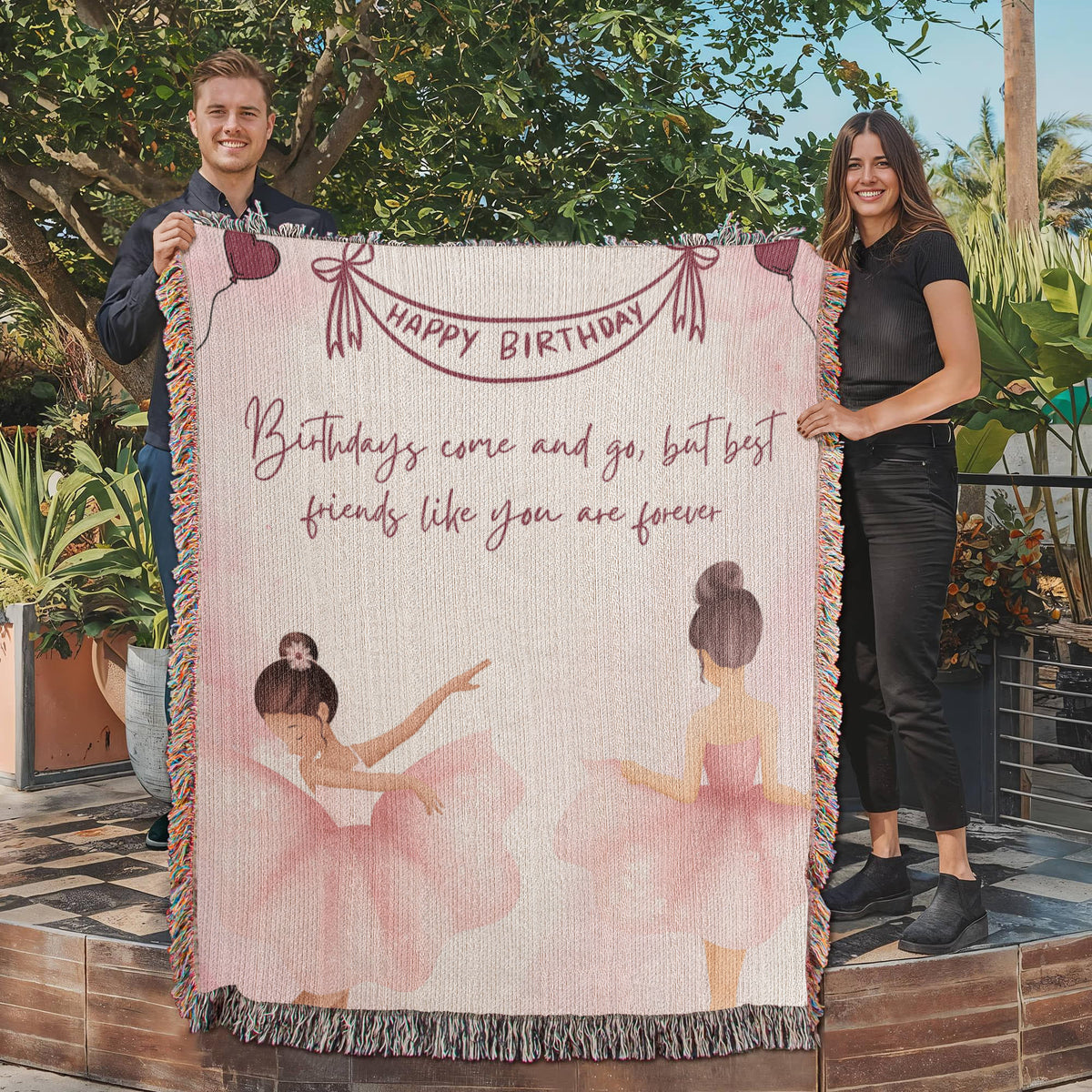 Ballerina Woven Blanket – A Graceful Gift for BFF - - Blankets