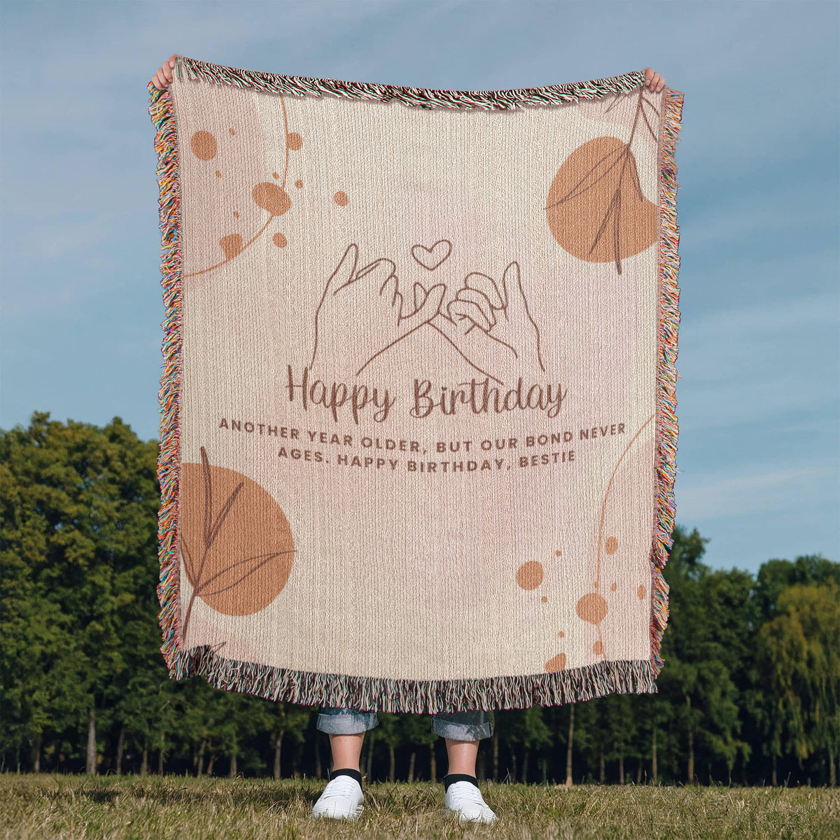 Woven Keepsake Blanket – Gift for Bestie’s Birthday - - Blankets