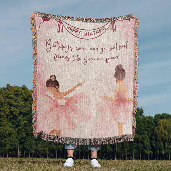 Ballerina Woven Blanket – A Graceful Gift for BFF - - Blankets