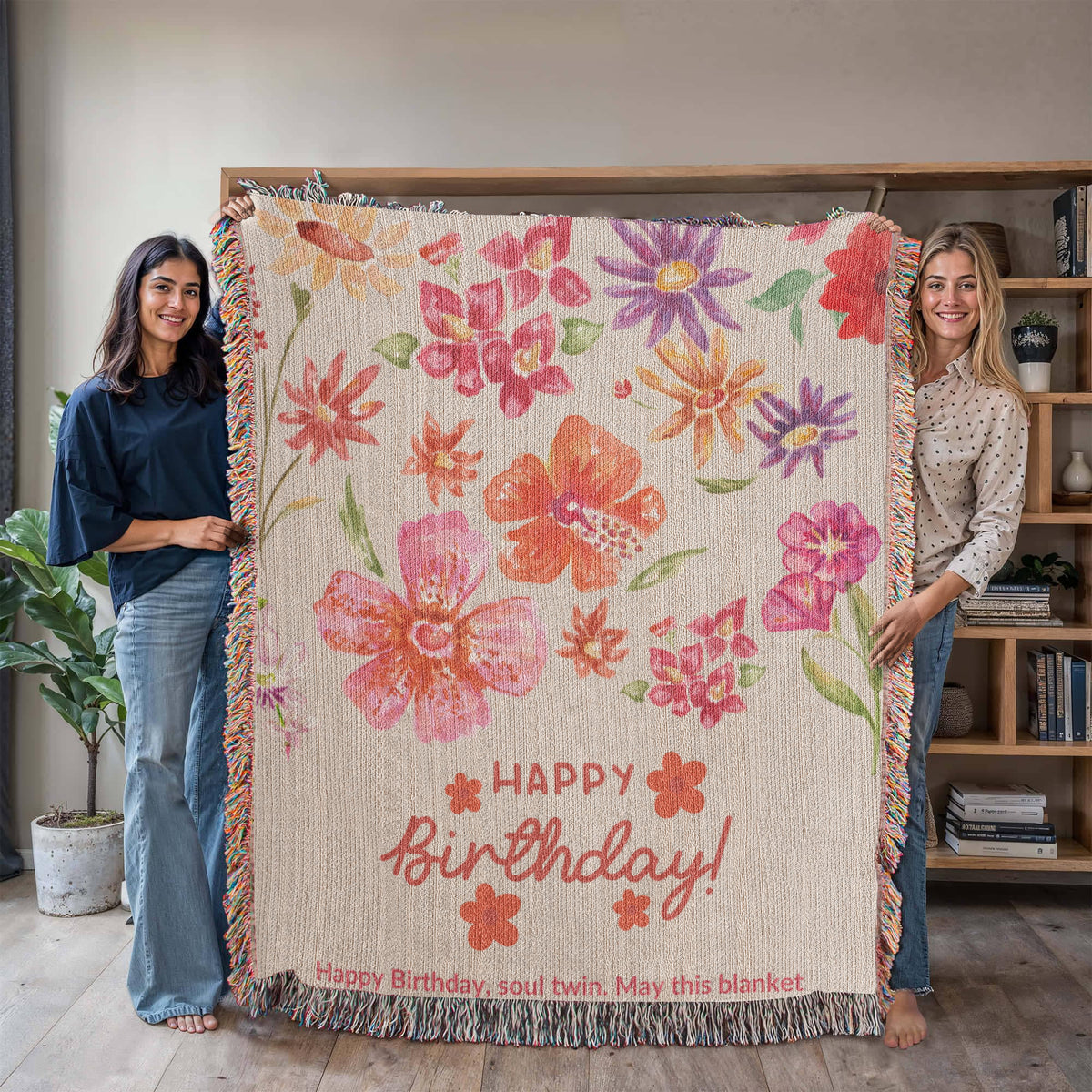Soul Twin Woven Blanket – Gift for Your Dearest Friend - - Blankets